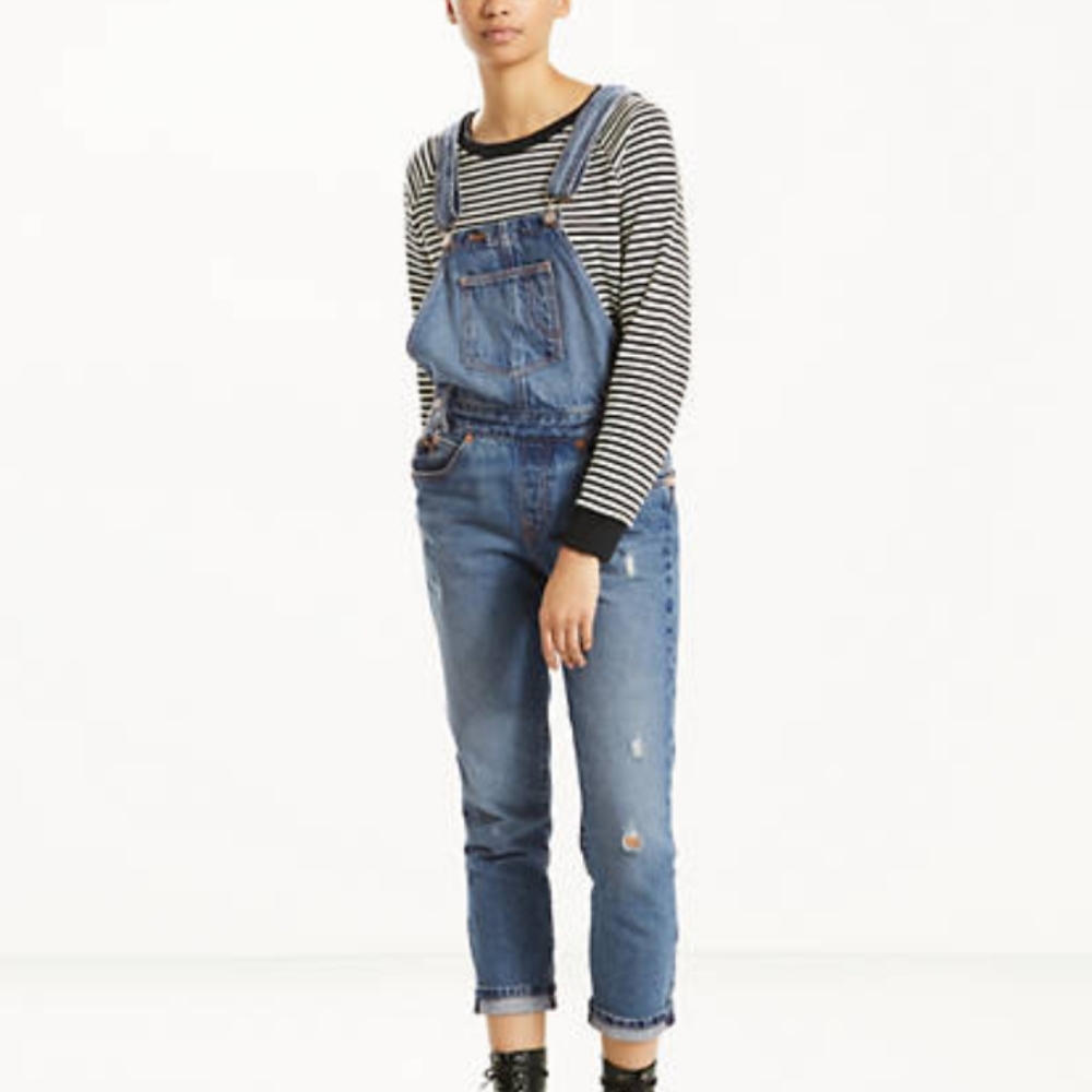 Mildly distressed Levi's overalls